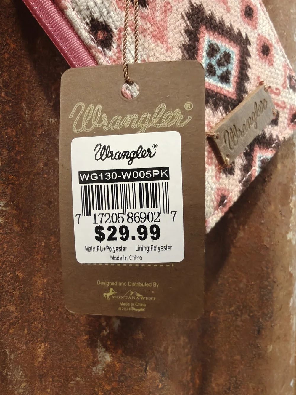 Wrangler Pink Patterned Card Holder with Key Clip